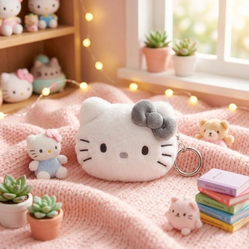 ʜᴀʀᴜᴅᴀɪʟʏ🌙  預購｜Sanrio Mini Pouch Keyring三麗鷗灰階造型吊飾 三麗鷗造型收納包-規格圖6