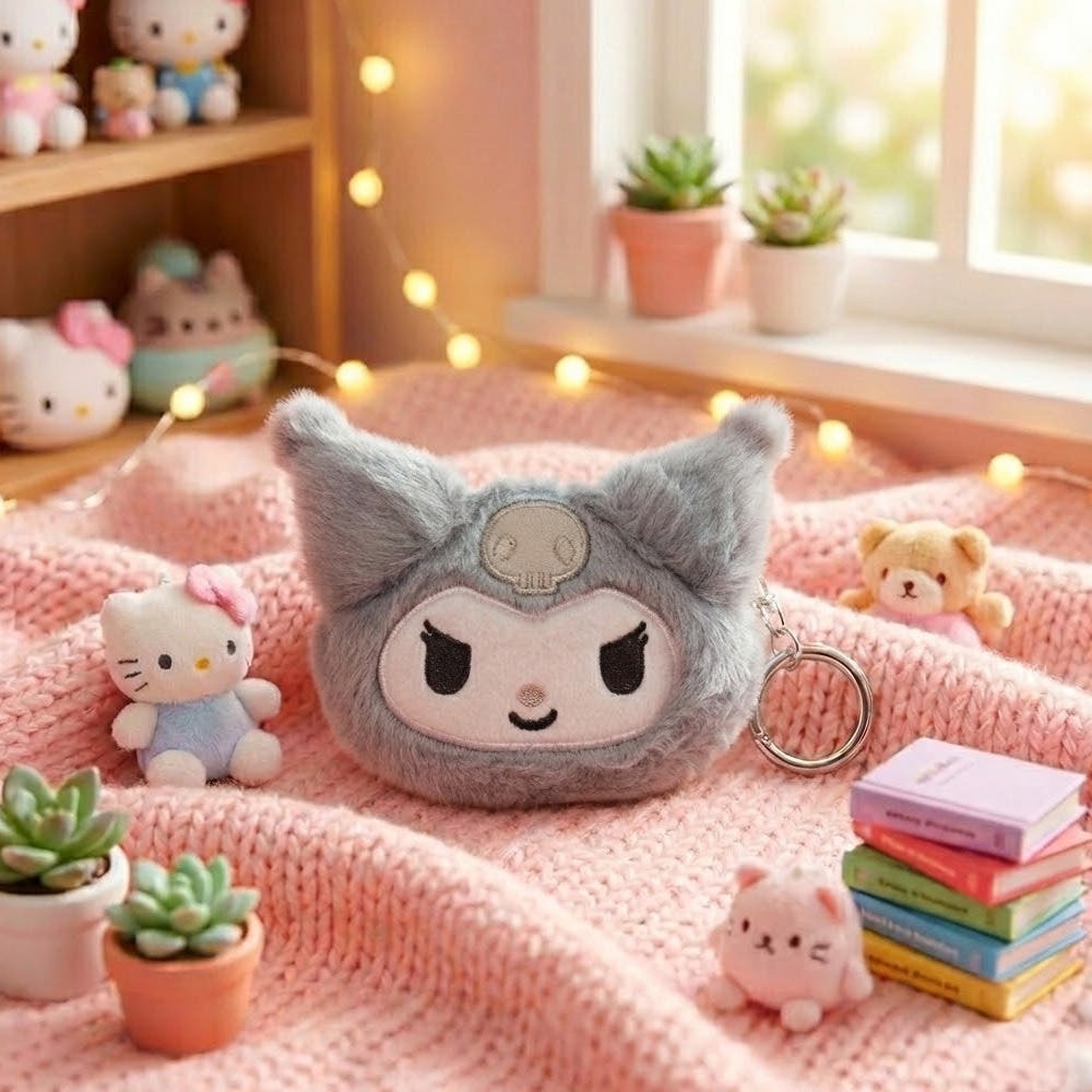 ʜᴀʀᴜᴅᴀɪʟʏ🌙  預購｜Sanrio Mini Pouch Keyring三麗鷗灰階造型吊飾 三麗鷗造型收納包-規格圖6