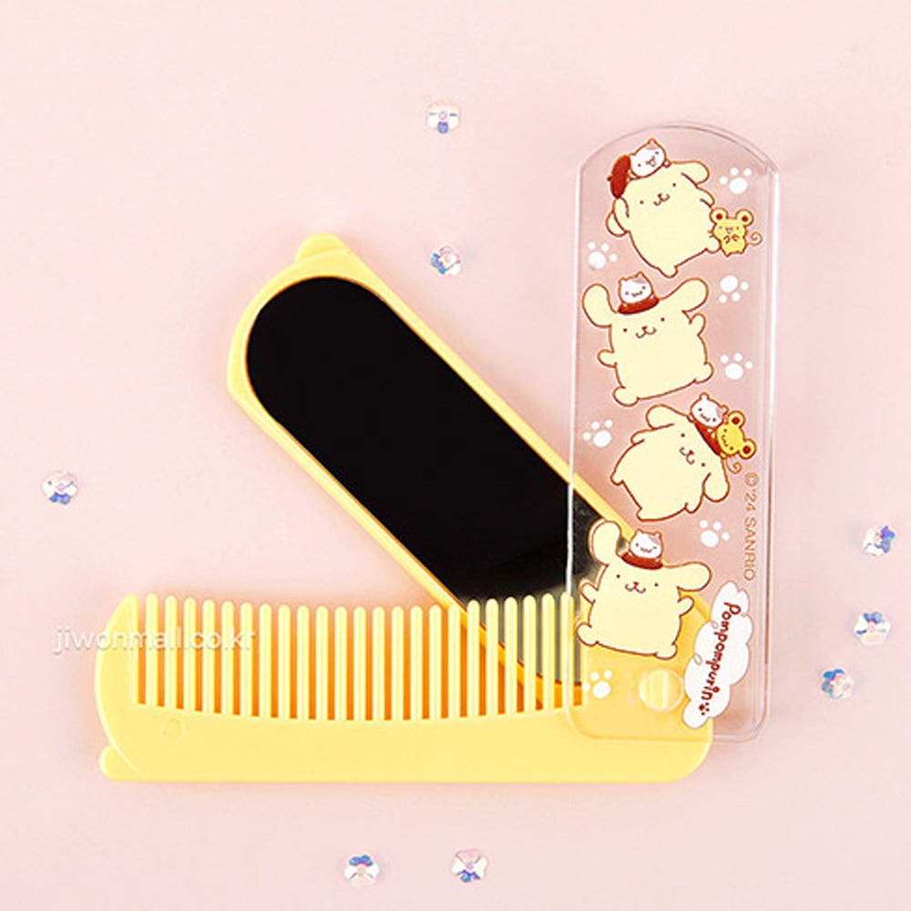 ʜᴀʀᴜᴅᴀɪʟʏ🌙  預購｜Sanrio 凱萊貓 庫洛米 美樂蒂 角色折疊鏡子梳子組 折疊梳 鏡子梳子組-規格圖6
