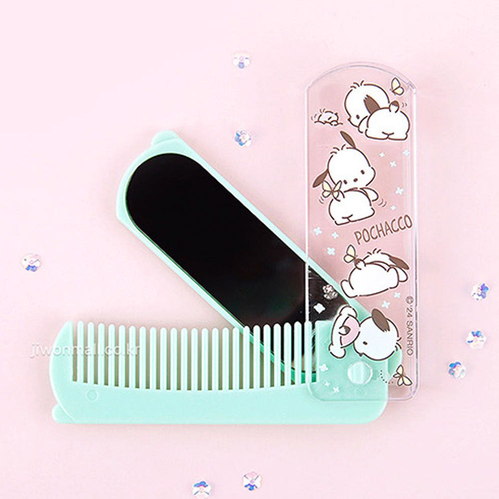 ʜᴀʀᴜᴅᴀɪʟʏ🌙  預購｜Sanrio 凱萊貓 庫洛米 美樂蒂 角色折疊鏡子梳子組 折疊梳 鏡子梳子組-規格圖6
