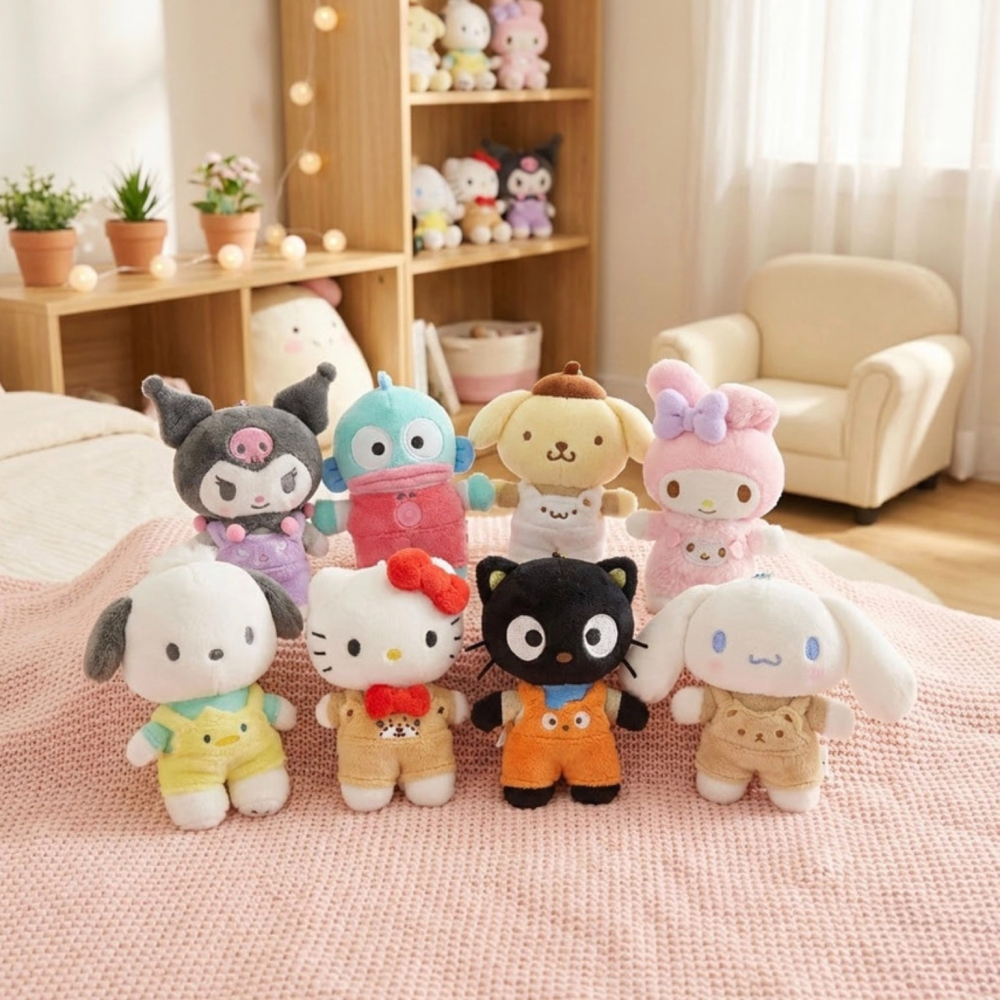 ʜᴀʀᴜᴅᴀɪʟʏ🌙  預購｜Sanrio Doll Keyring 三麗鷗 吊帶褲造型娃娃吊飾  吊帶褲娃娃鑰匙圈-細節圖2