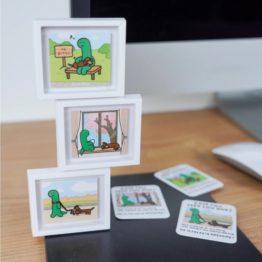 ʜᴀʀᴜᴅᴀɪʟʏ🌙  預購｜JOGUMAN STUDIO 腕龍 臘腸狗畫框磁鐵盲包 磁鐵盲包-細節圖2