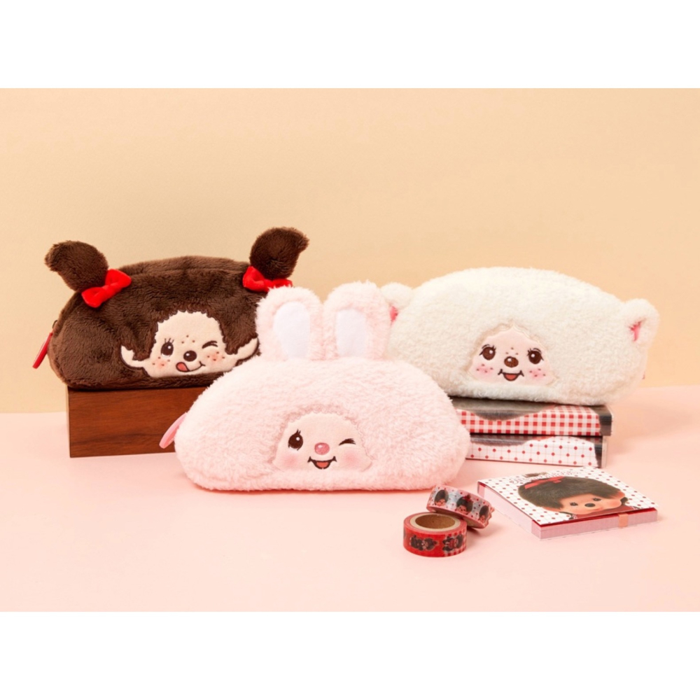 ʜᴀʀᴜᴅᴀɪʟʏ🌙  預購｜Monchhichi 蒙奇奇造型筆袋 毛絨絨造型收納包 毛絨絨鉛筆盒-細節圖2