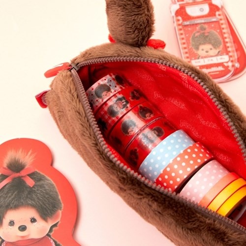 ʜᴀʀᴜᴅᴀɪʟʏ🌙  預購｜Monchhichi 蒙奇奇造型筆袋 毛絨絨造型收納包 毛絨絨鉛筆盒-細節圖3