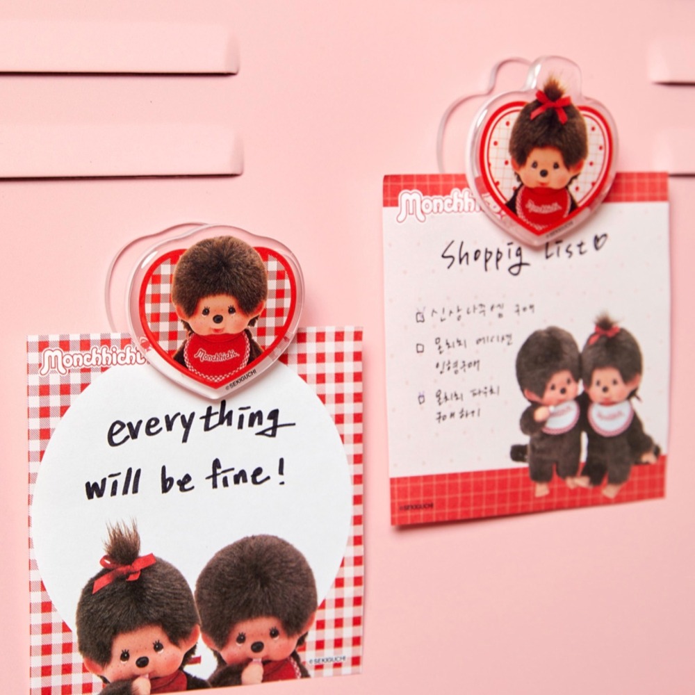 ʜᴀʀᴜᴅᴀɪʟʏ🌙  預購｜Monchhichi 蒙奇奇造型磁鐵夾 壓克力磁鐵夾 壓克力磁鐵彈簧夾-細節圖4