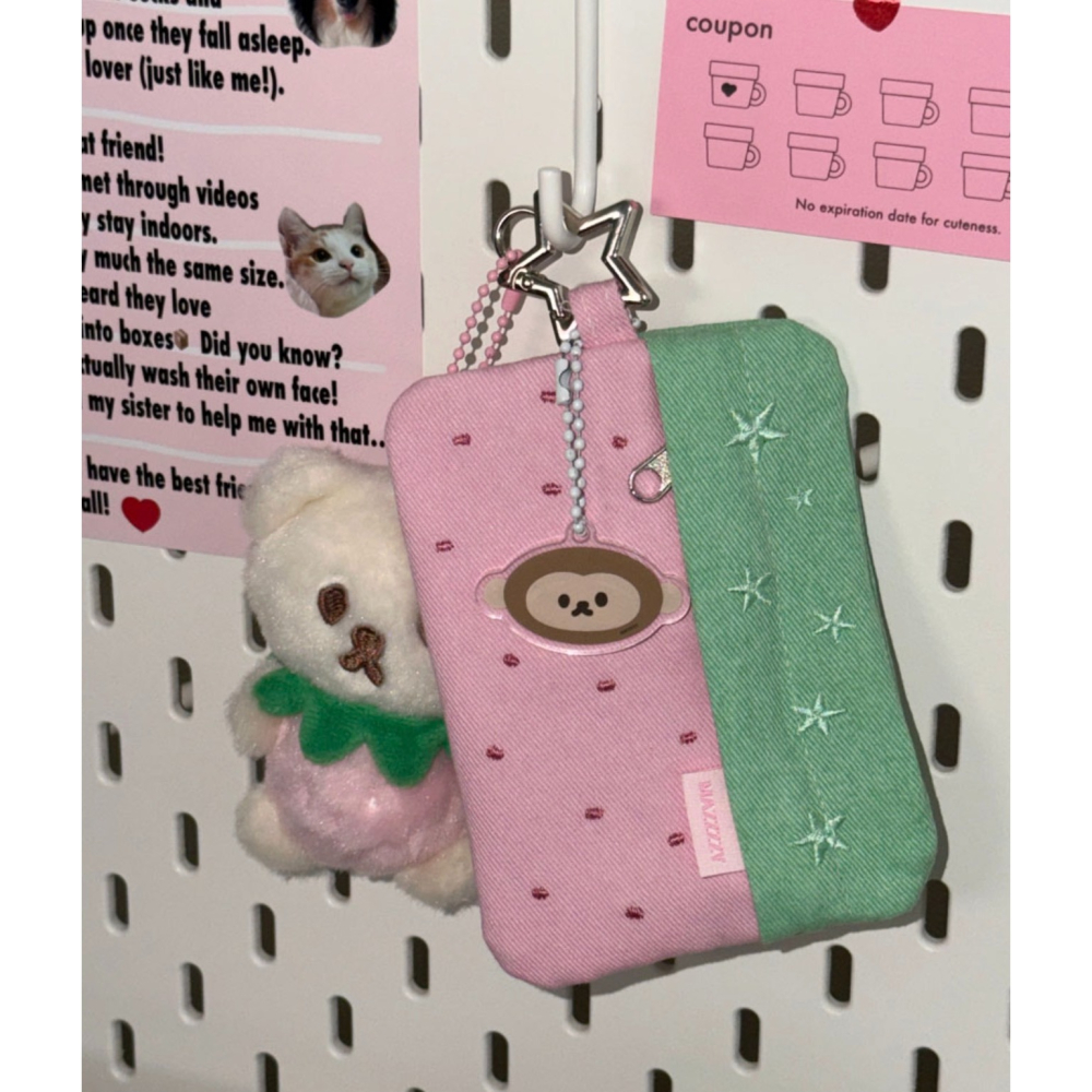 ʜᴀʀᴜᴅᴀɪʟʏ🌙 預購｜Mazzzzy Strawberry cardwallet 草莓星星收納包 草莓星星卡片包-細節圖4