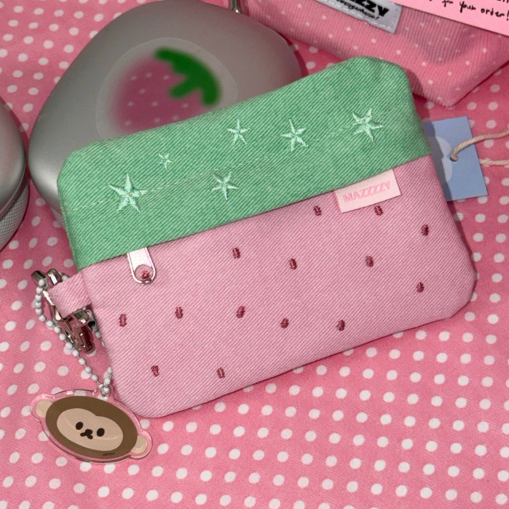 ʜᴀʀᴜᴅᴀɪʟʏ🌙 預購｜Mazzzzy Strawberry cardwallet 草莓星星收納包 草莓星星卡片包-細節圖5