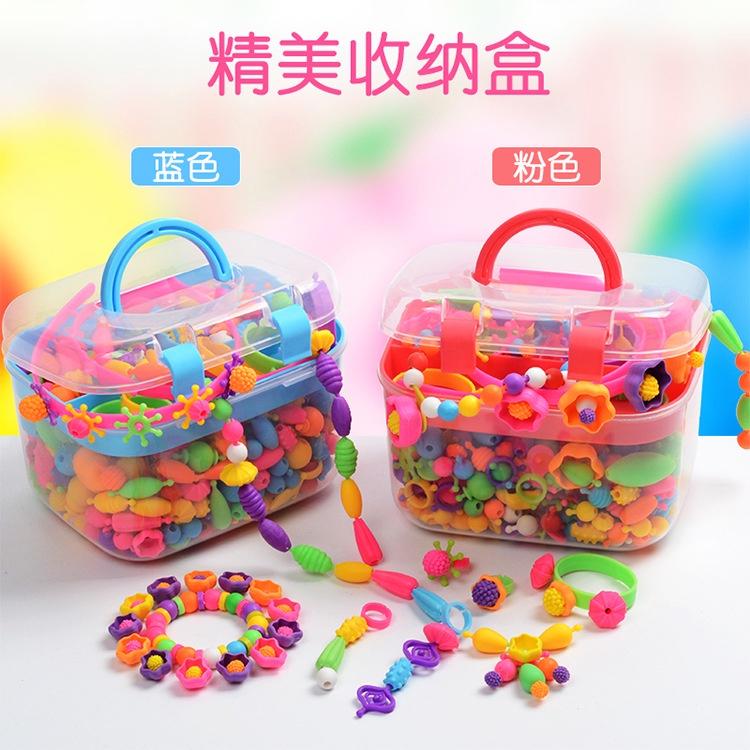 台灣現貨⚡️超快速出貨🚚超級好玩🔥🔥🔥免繩 波普珠 百變波普串珠兒童益智玩具diy女孩手工穿珠百變手鏈項鏈女童-細節圖2