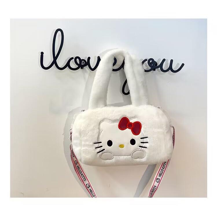 🔥🔥超可愛庫洛米日系可愛高顏值玉桂狗美樂蒂手提毛絨包包卡通軟萌少女玩偶包潮-細節圖5