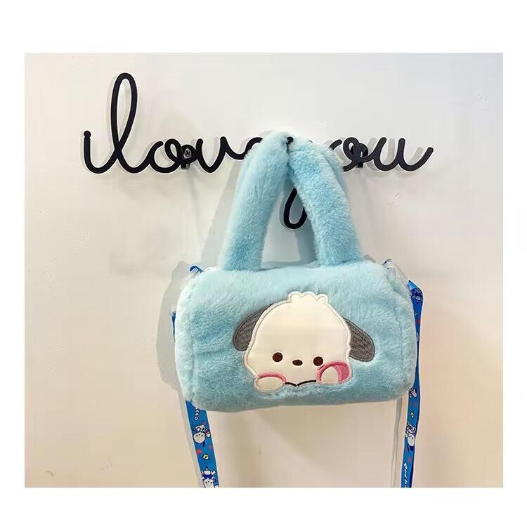 🔥🔥超可愛庫洛米日系可愛高顏值玉桂狗美樂蒂手提毛絨包包卡通軟萌少女玩偶包潮-細節圖7