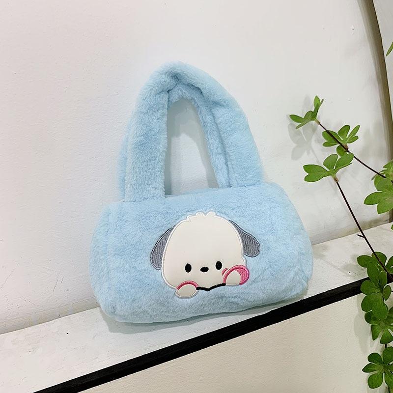 🔥🔥超可愛庫洛米日系可愛高顏值玉桂狗美樂蒂手提毛絨包包卡通軟萌少女玩偶包潮-細節圖8