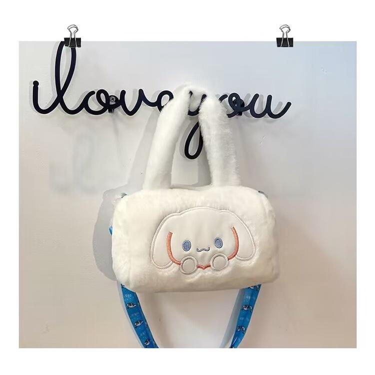 🔥🔥超可愛庫洛米日系可愛高顏值玉桂狗美樂蒂手提毛絨包包卡通軟萌少女玩偶包潮-細節圖9