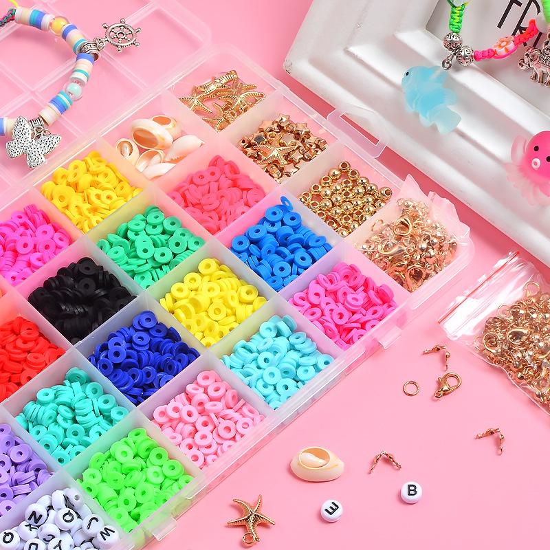 超好玩🔥🔥24格6mm軟陶珠薄片盒裝彩色圓片波西米亞風手工diy 軟陶片益智玩具專注力訓練-細節圖4