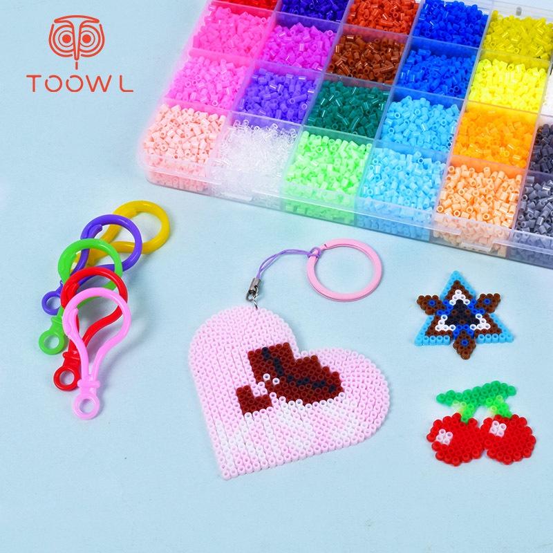 🔥🔥（台灣現貨秒發，）24色2.6mm融合拼豆愛心套裝 盒裝EVA拼豆豆益智兒童玩具-細節圖2