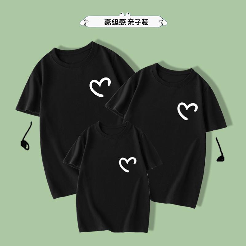 👨‍👩‍👧👩‍👩‍👧👩‍👧‍👦🔥親子款愛心小胸標幼兒園親子活動錶演班服紅色t恤夏季休閑純棉短袖上衣ZTHY-細節圖6