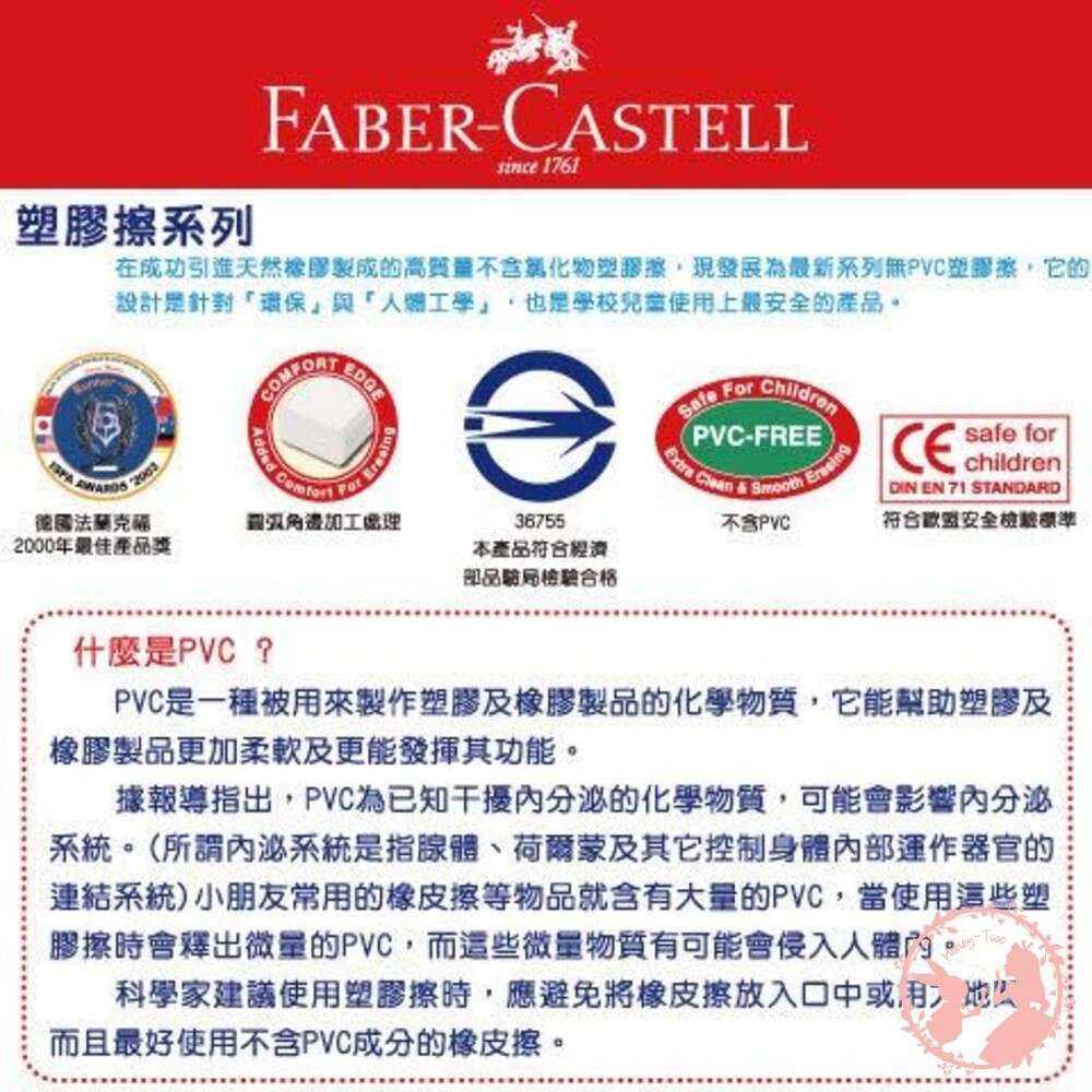 【德國輝柏FABER-CASTELL】筆形塑膠擦（單支）不斷裂 好擦拭 橡皮擦-細節圖4