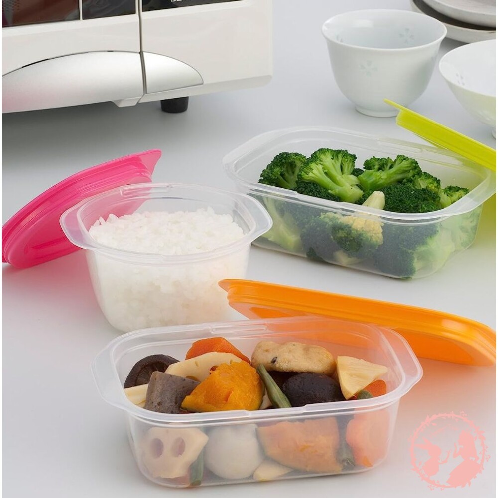 日本製 INOMATA 可微波便當盒 (4入組) 冰箱保鮮盒 透明收納盒 食物保存盒 多功能微波盒-細節圖4