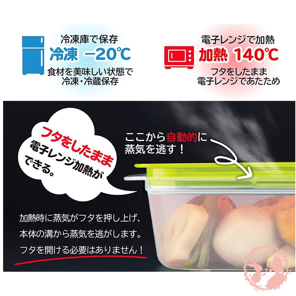 日本製 INOMATA 可微波便當盒 (4入組) 冰箱保鮮盒 透明收納盒 食物保存盒 多功能微波盒-細節圖8