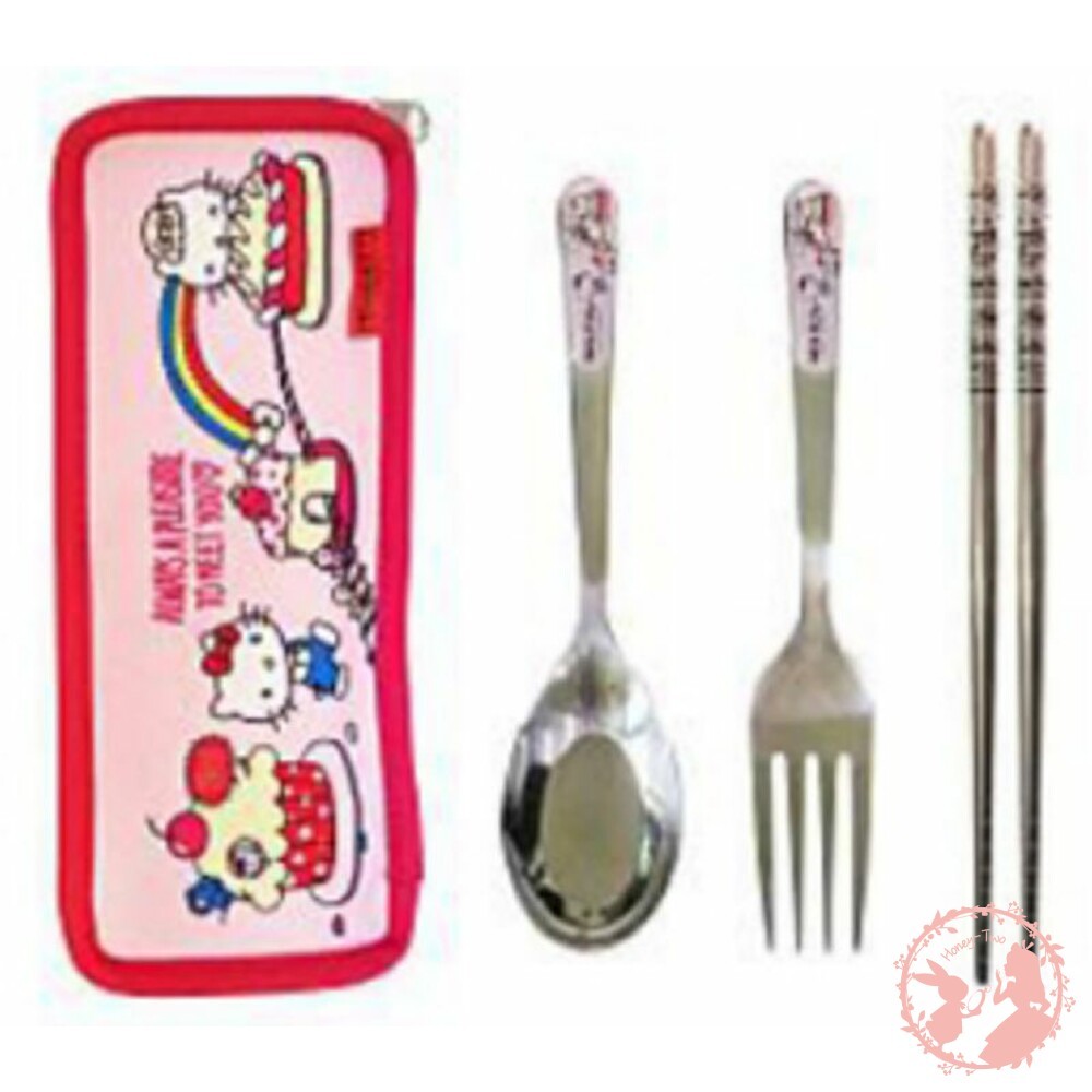 HELLO KITTY三件式不鏽鋼餐具組-細節圖4