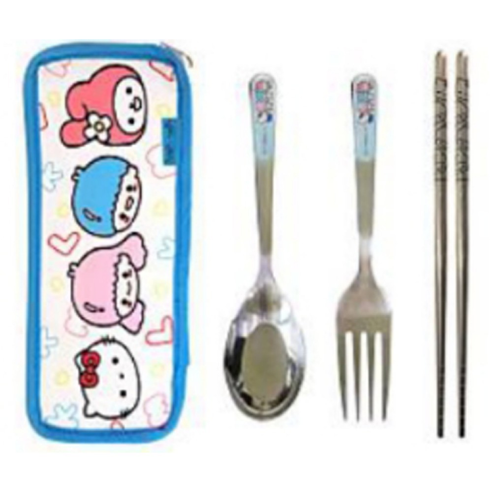 HELLO KITTY三件式不鏽鋼餐具組-規格圖2