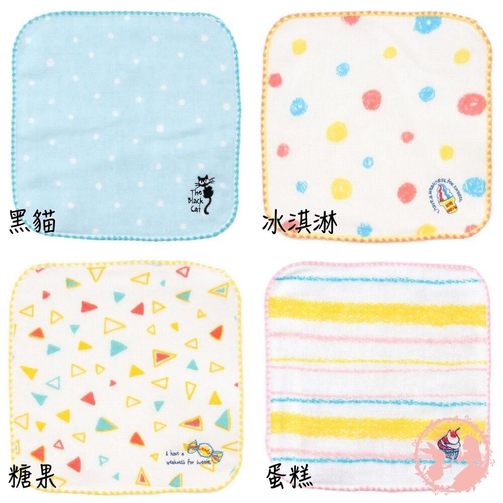 【現貨】日本製 今治 X Kontex 純棉 刺繡口水巾 小方巾 紗布毛巾 紗布巾 手帕 小毛巾 16cm-細節圖3