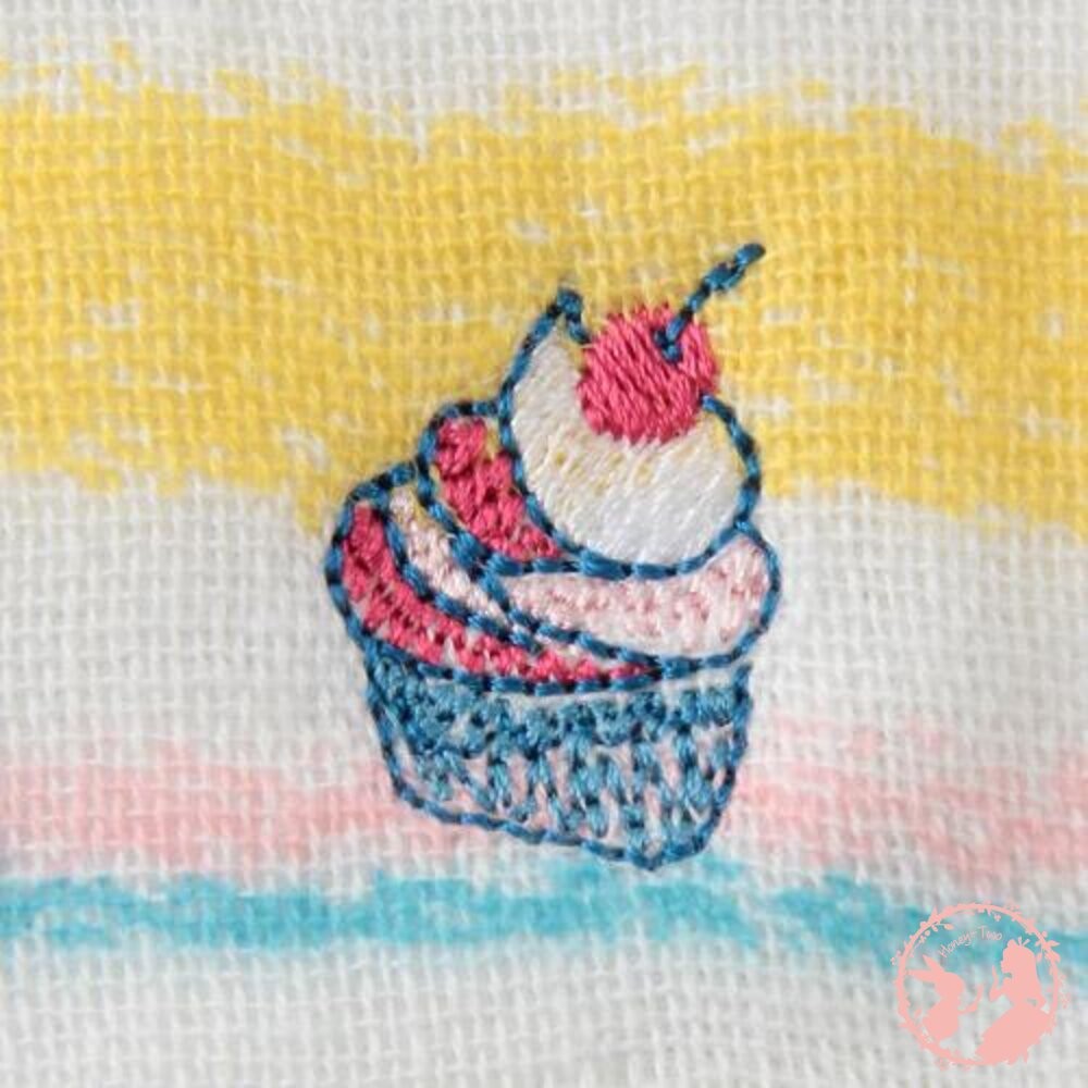 【現貨】日本製 今治 X Kontex 純棉 刺繡口水巾 小方巾 紗布毛巾 紗布巾 手帕 小毛巾 16cm-細節圖7