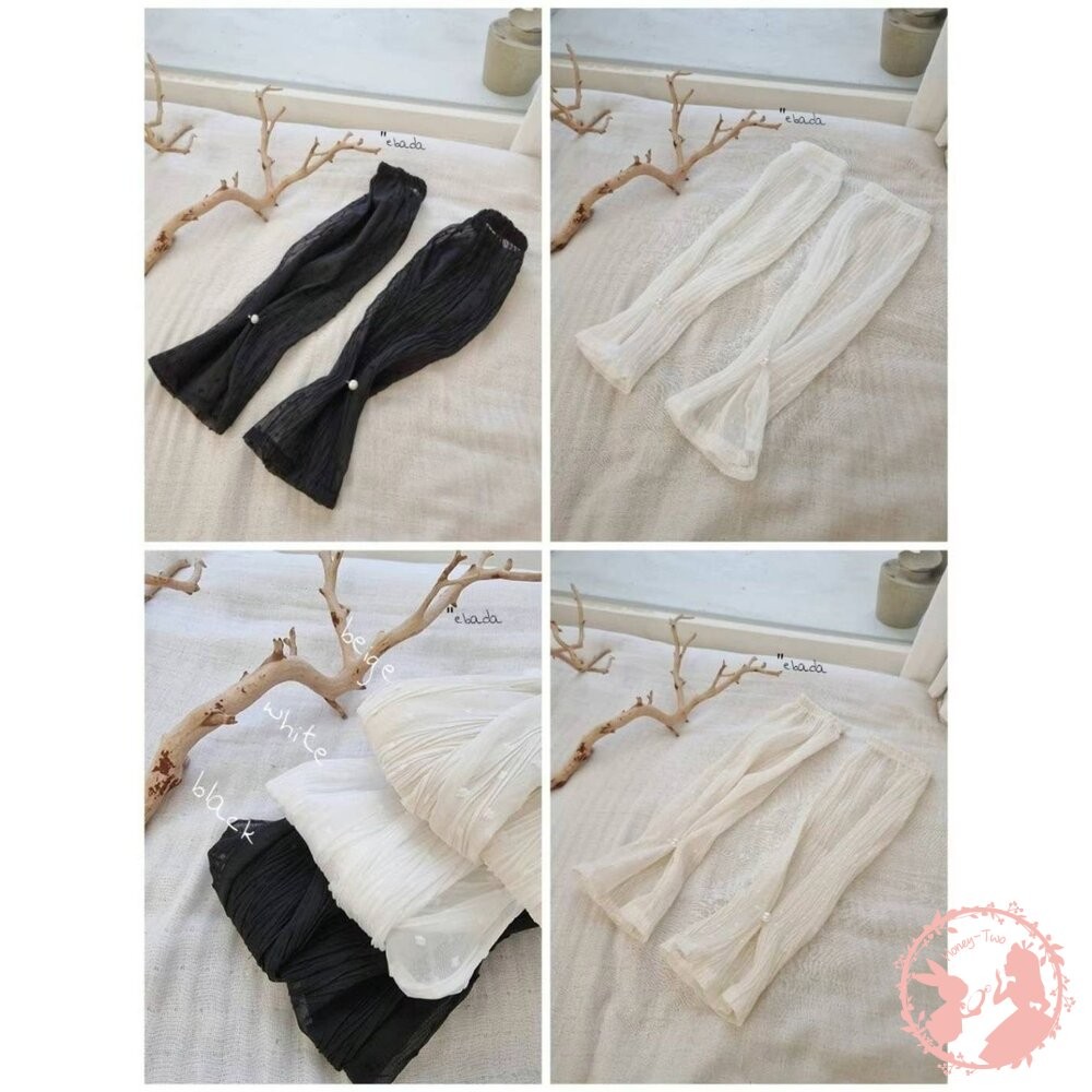 韓國新品 甜美點點蕾絲珍珠防曬 手袖 防曬袖套 女蕾絲冰爽防曬 冰絲袖子開車薄款長款手臂套-細節圖8