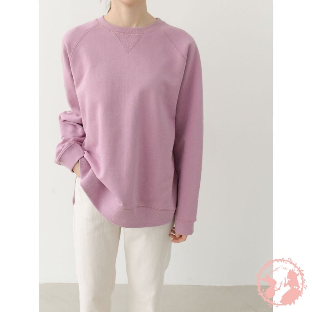 韓國 圓領素色刷毛側開岔衞衣-細節圖7