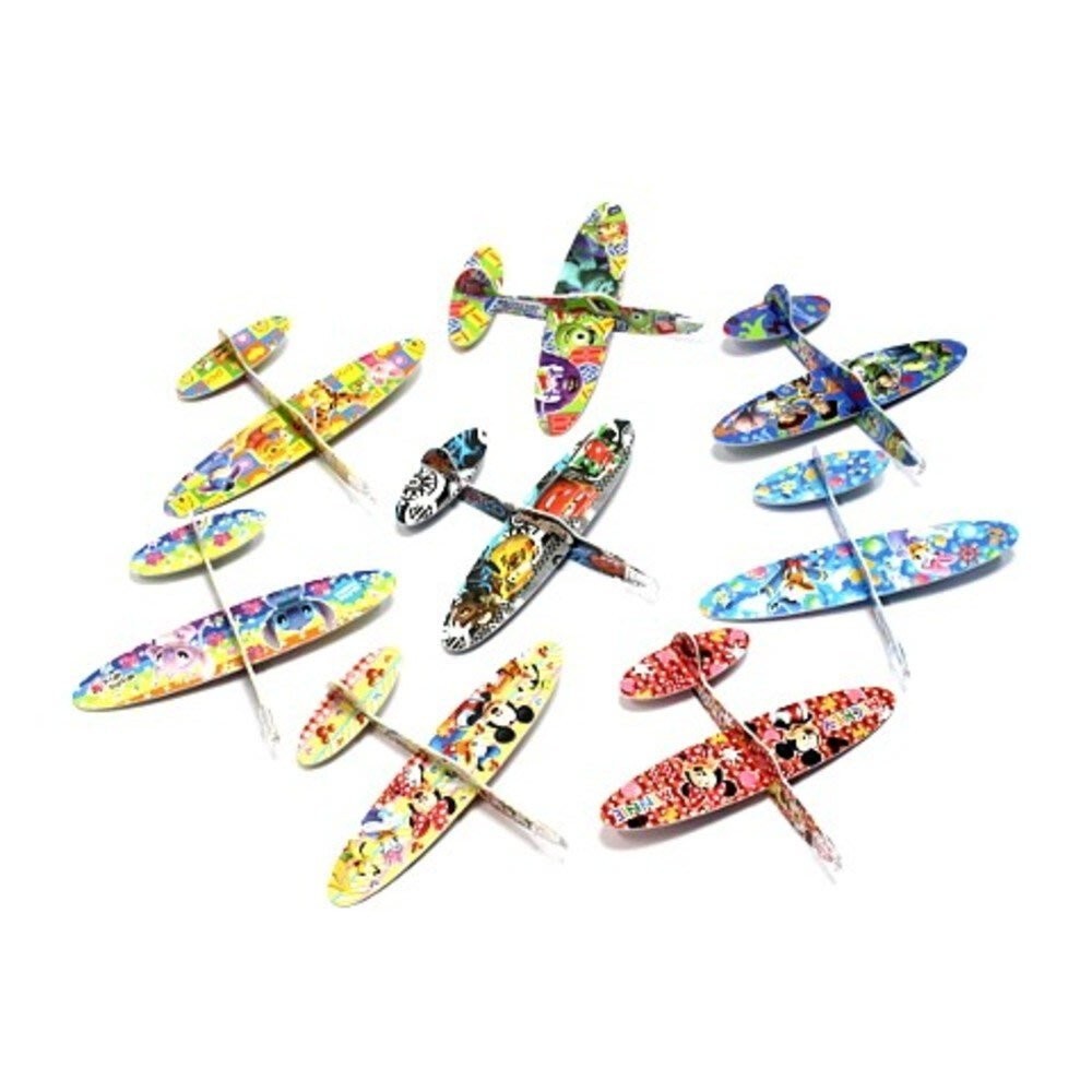 日本 迪士尼組合式保麗龍小飛機 DIY 飛機模型 迴旋飛機 組合飛機(12入)-規格圖9