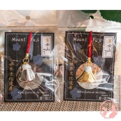 日本富士山金色銀色金銀運招福吉祥鑰匙圈吊飾掛飾開運幸運小鈴鐺富士山