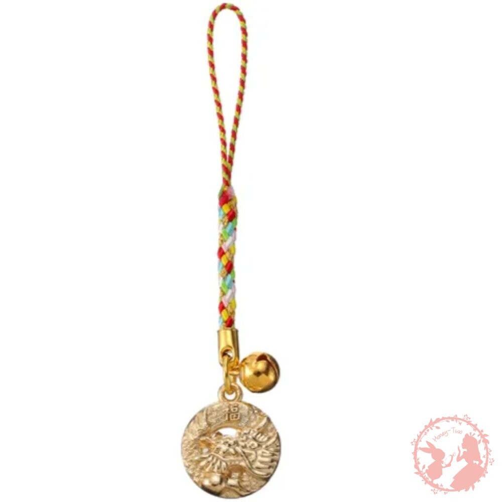 日本新年結緣品 有緣 福龍鈴鐺小吊飾 吊飾 御守 開運 招財 招福 鑰匙圈 緣起物 招財金龍神龍-細節圖6