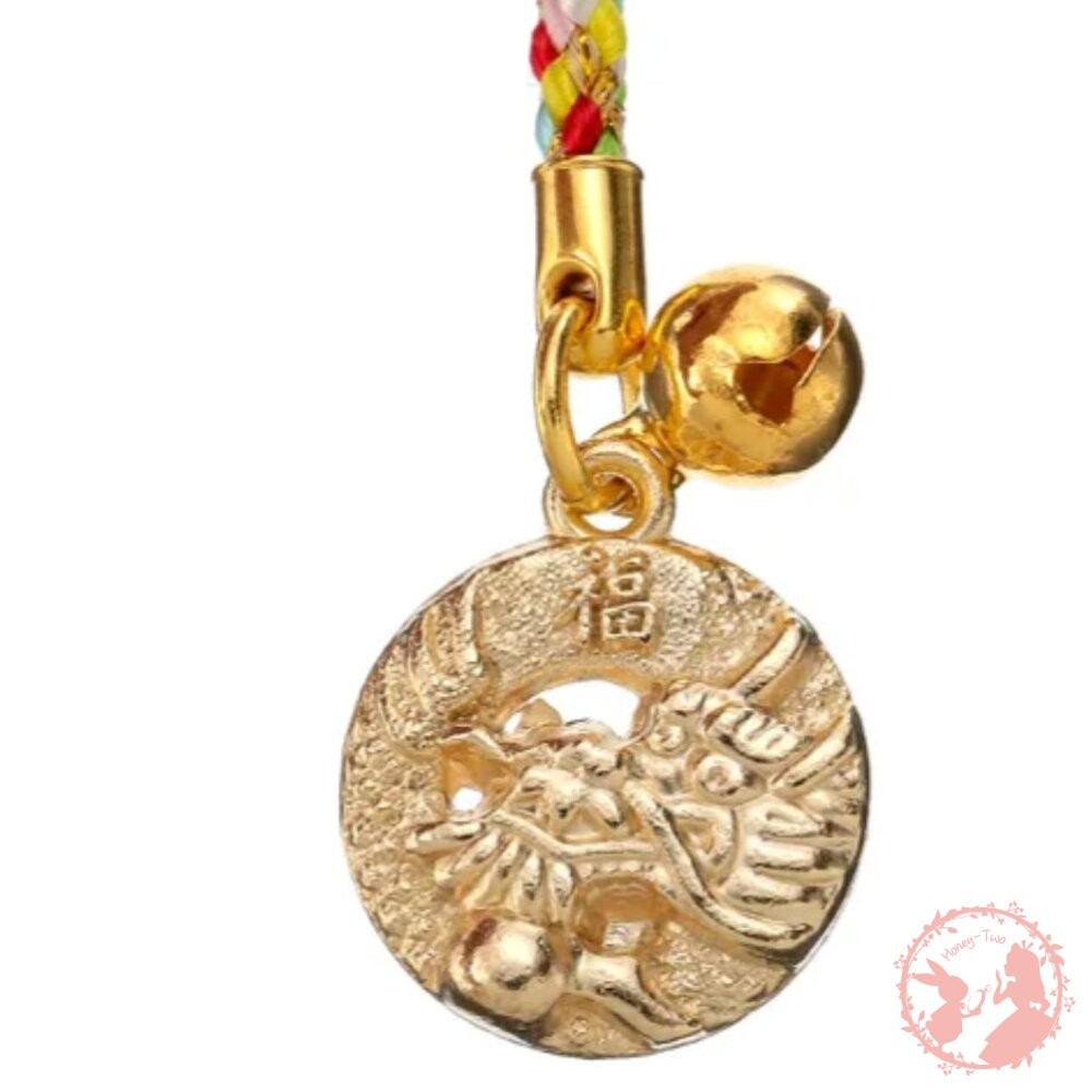 日本新年結緣品 有緣 福龍鈴鐺小吊飾 吊飾 御守 開運 招財 招福 鑰匙圈 緣起物 招財金龍神龍-細節圖5