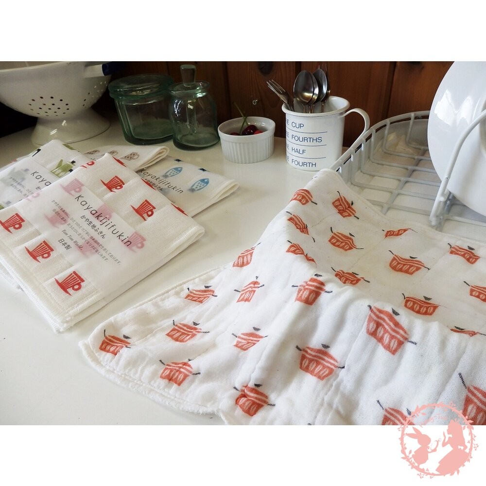 日本製 原田織物 KAYA KIJI FUKIN 七層棉紗家事布 30×30 廚房吸水抹布 快乾 擦拭布 萬用布-細節圖6