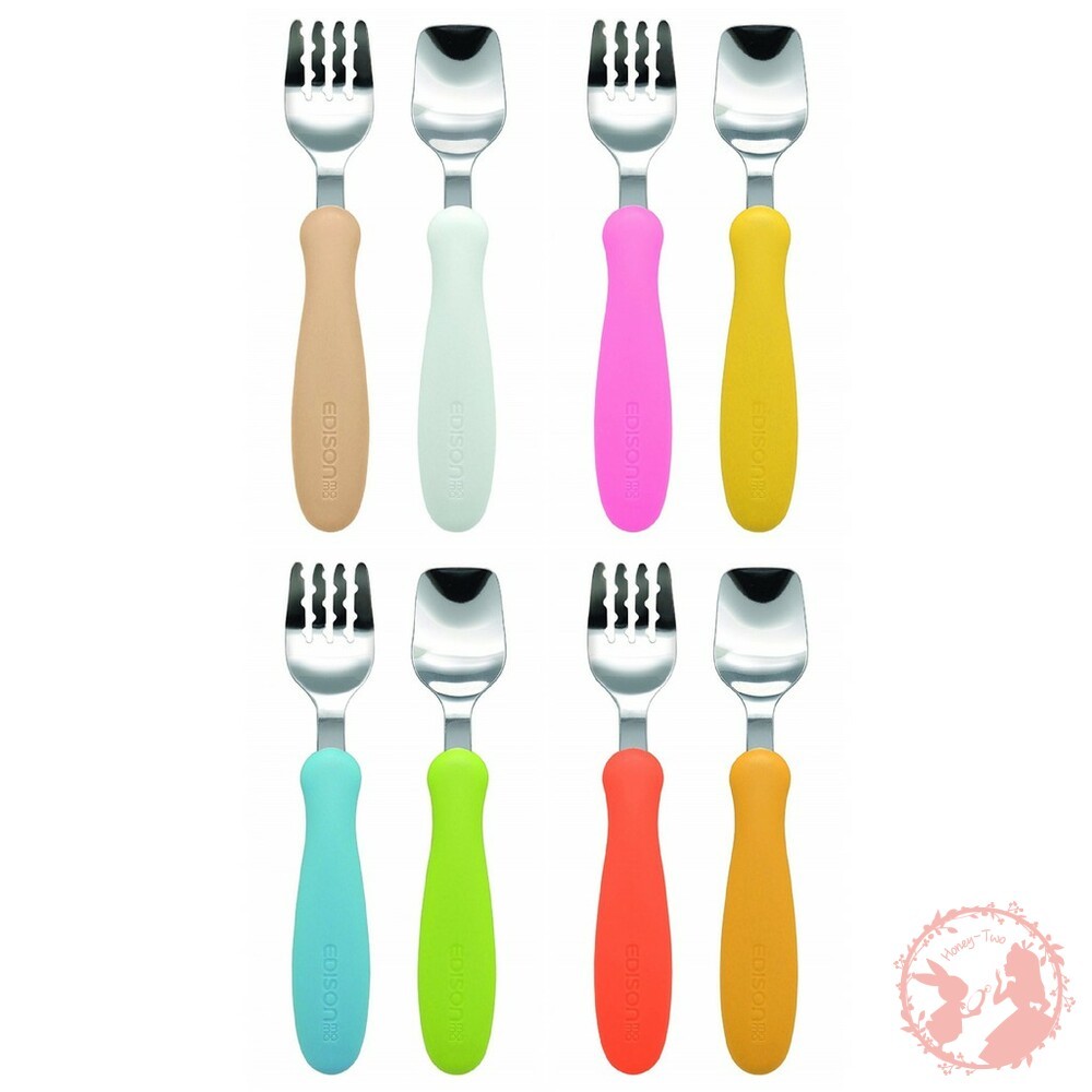 日本製 EDISON 幼童學習叉子湯匙組 阿卡將 餐具組 附收納盒-細節圖6