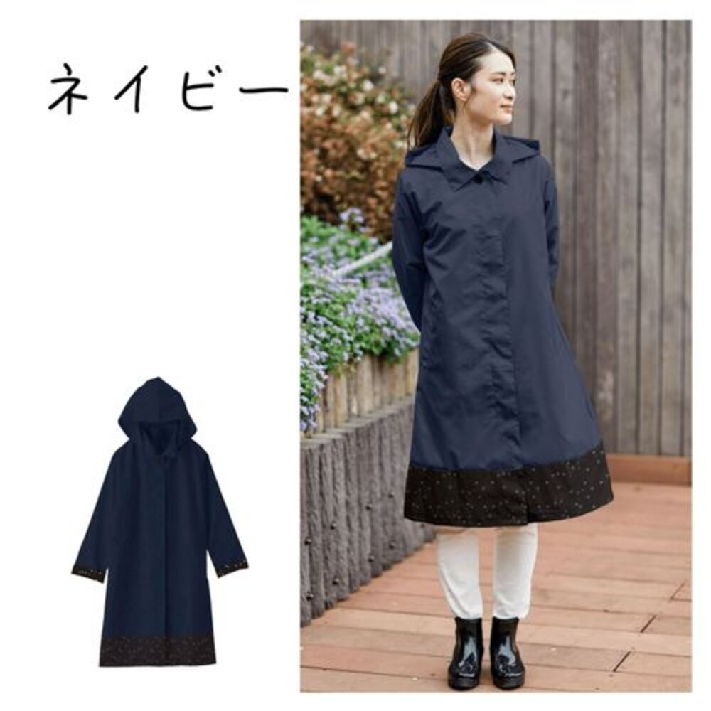 日本Actual PRODUCTS 斯登領大衣型雨衣 自行車雨衣 雨衣 附收納袋-規格圖3