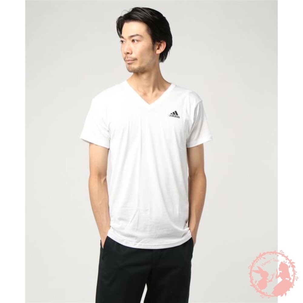 日本Gunze adidas 2件裝 V領 吸汗速乾 T恤 成人款  男上衣兩入組 APB3152 日本郡是-細節圖4