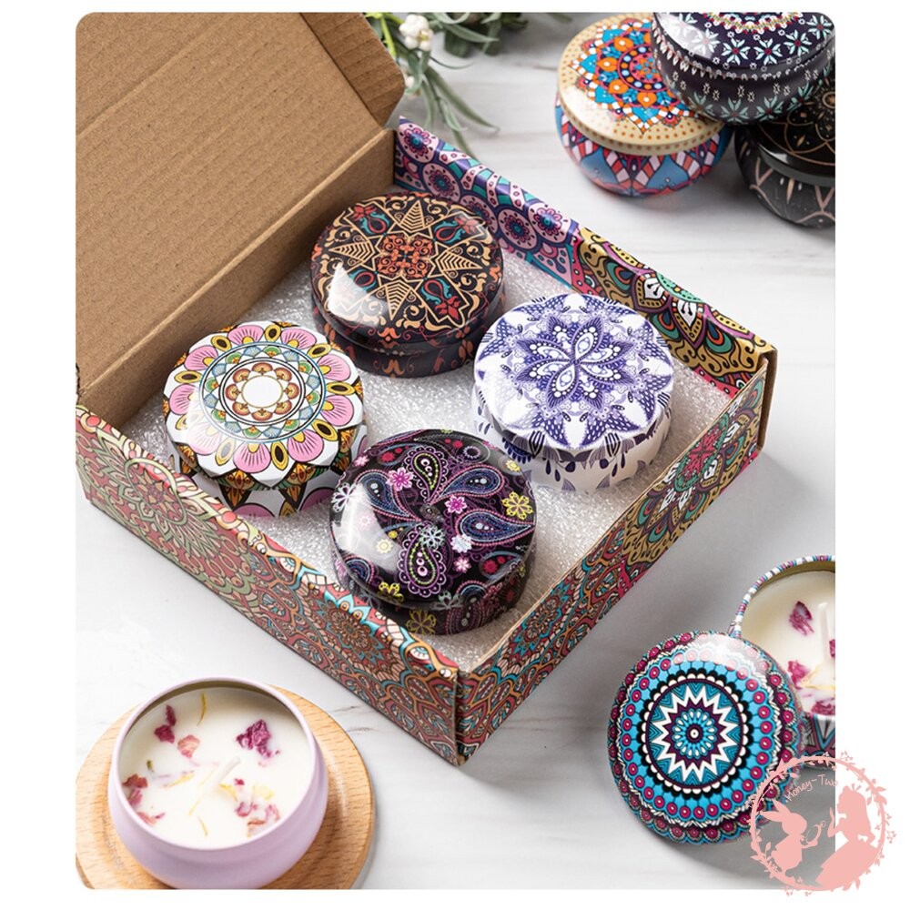 🔥現貨 小鐵盒香氛蠟燭 香氛蠟燭 乾燥花蠟燭 大豆蠟燭 香薰 芳香 靜心 冥想  調頻 情人 聖誕 禮物 天使-細節圖2