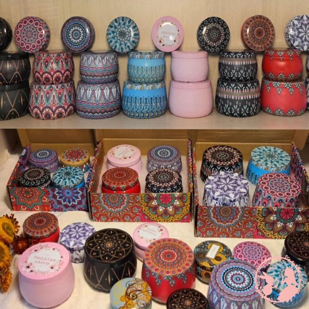 🔥現貨 小鐵盒香氛蠟燭 香氛蠟燭 乾燥花蠟燭 大豆蠟燭 香薰 芳香 靜心 冥想  調頻 情人 聖誕 禮物 天使-細節圖3