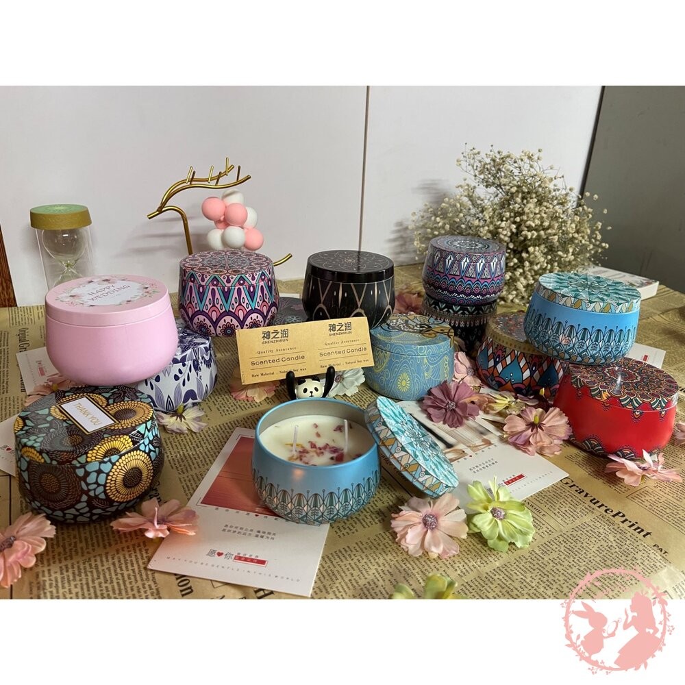 🔥現貨 小鐵盒香氛蠟燭 香氛蠟燭 乾燥花蠟燭 大豆蠟燭 香薰 芳香 靜心 冥想  調頻 情人 聖誕 禮物 天使-細節圖9