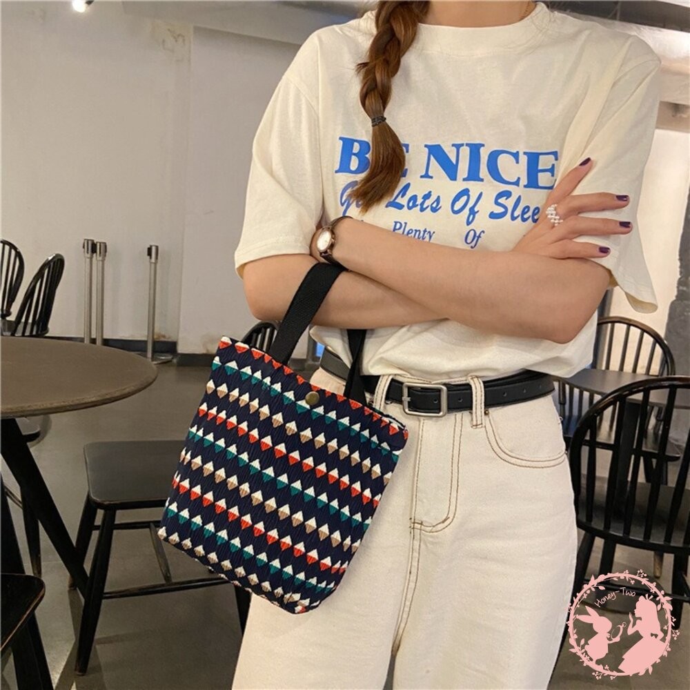 韓國ins小清新手提皺褶小布包 多款可選 現貨-細節圖4