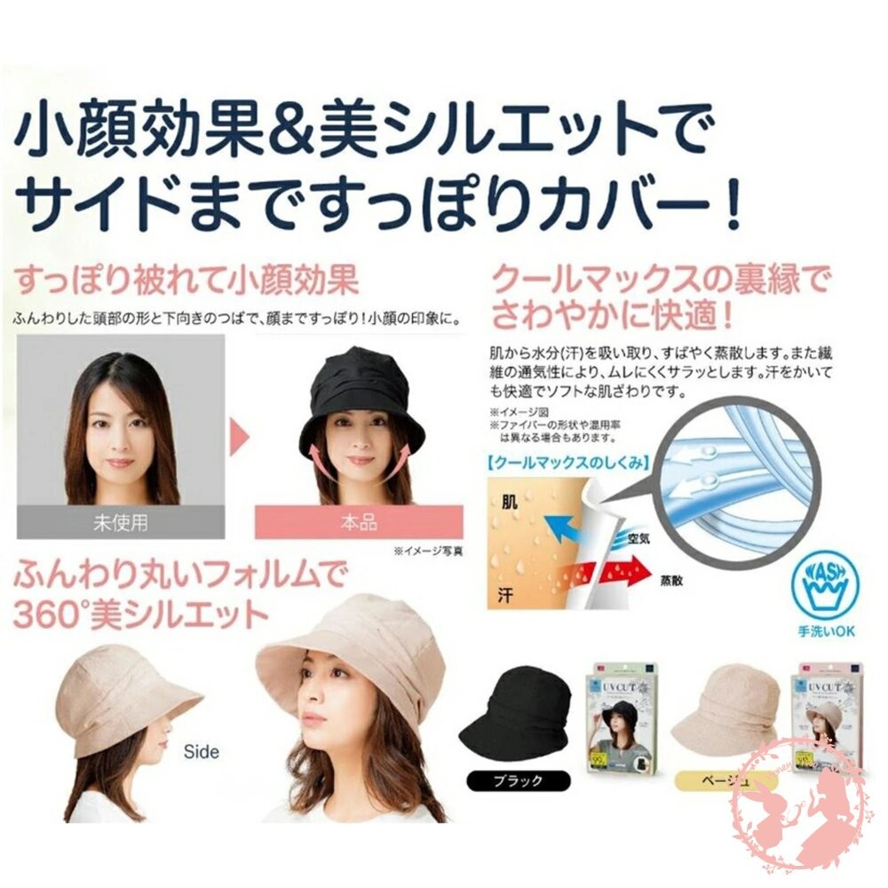 日本UVCUT 小臉防曬遮陽帽-細節圖2