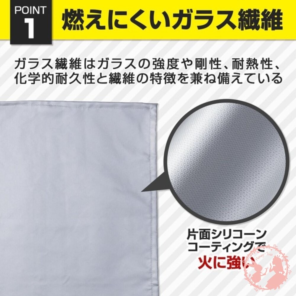 日本comolife 廚房用火災緊急防護布 滅火布 阻燃布 90×90cm-細節圖4