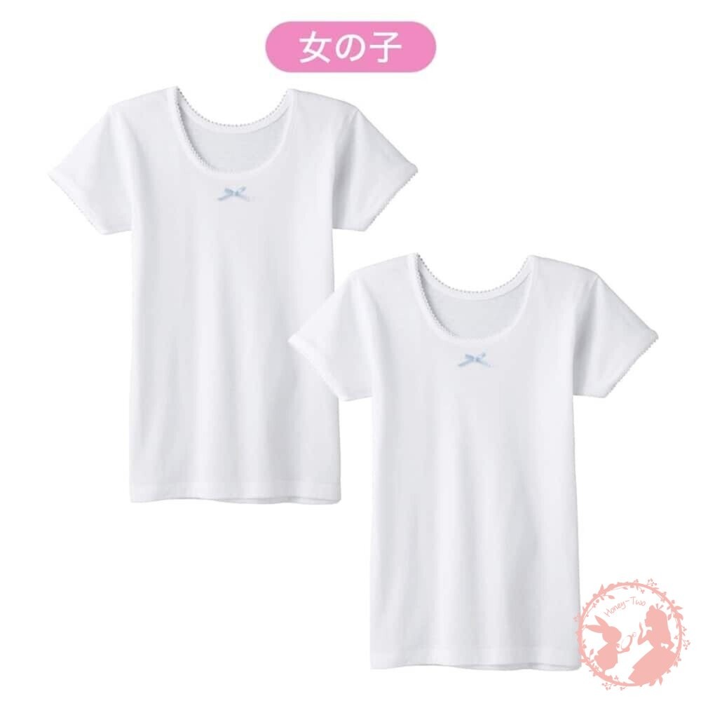 【零碼出清】 日本GUNZE 女童快乾短袖內衣 圓領 2件組-細節圖4