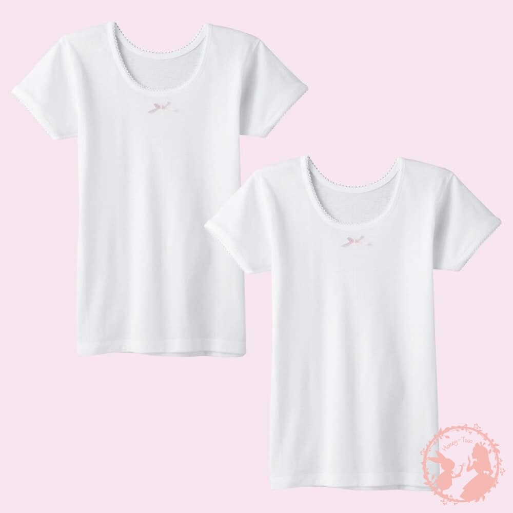 【零碼出清】 日本GUNZE 女童快乾短袖內衣 圓領 2件組-細節圖5