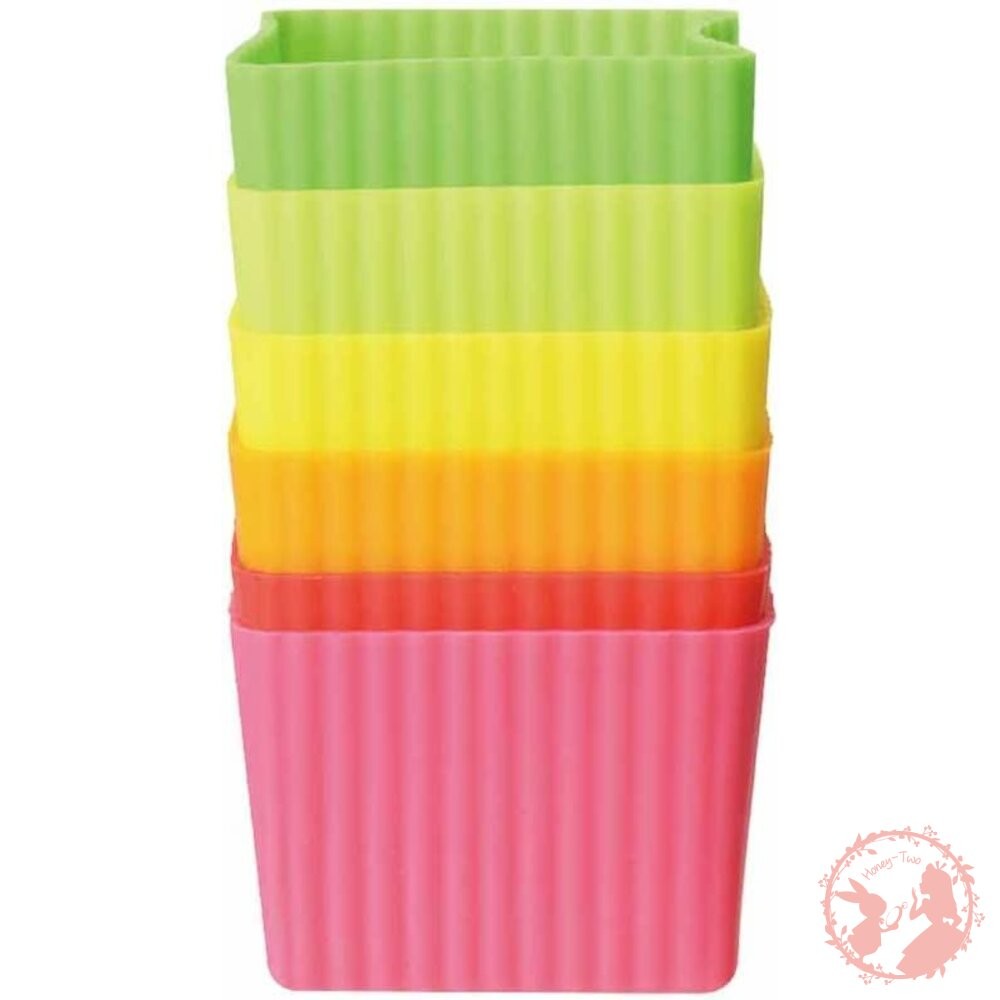 日本Sugar Land 方形矽膠分隔杯6入（彩色）-細節圖5