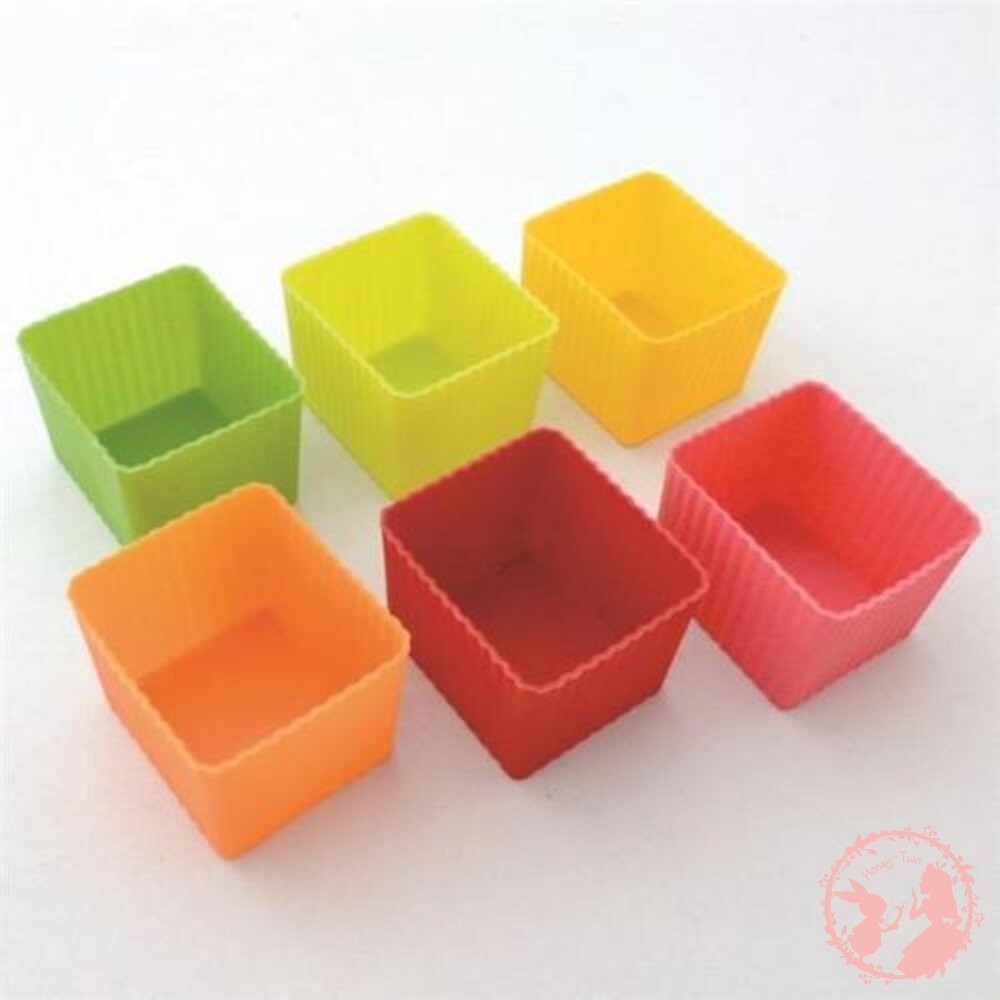 日本Sugar Land 方形矽膠分隔杯6入（彩色）-細節圖6