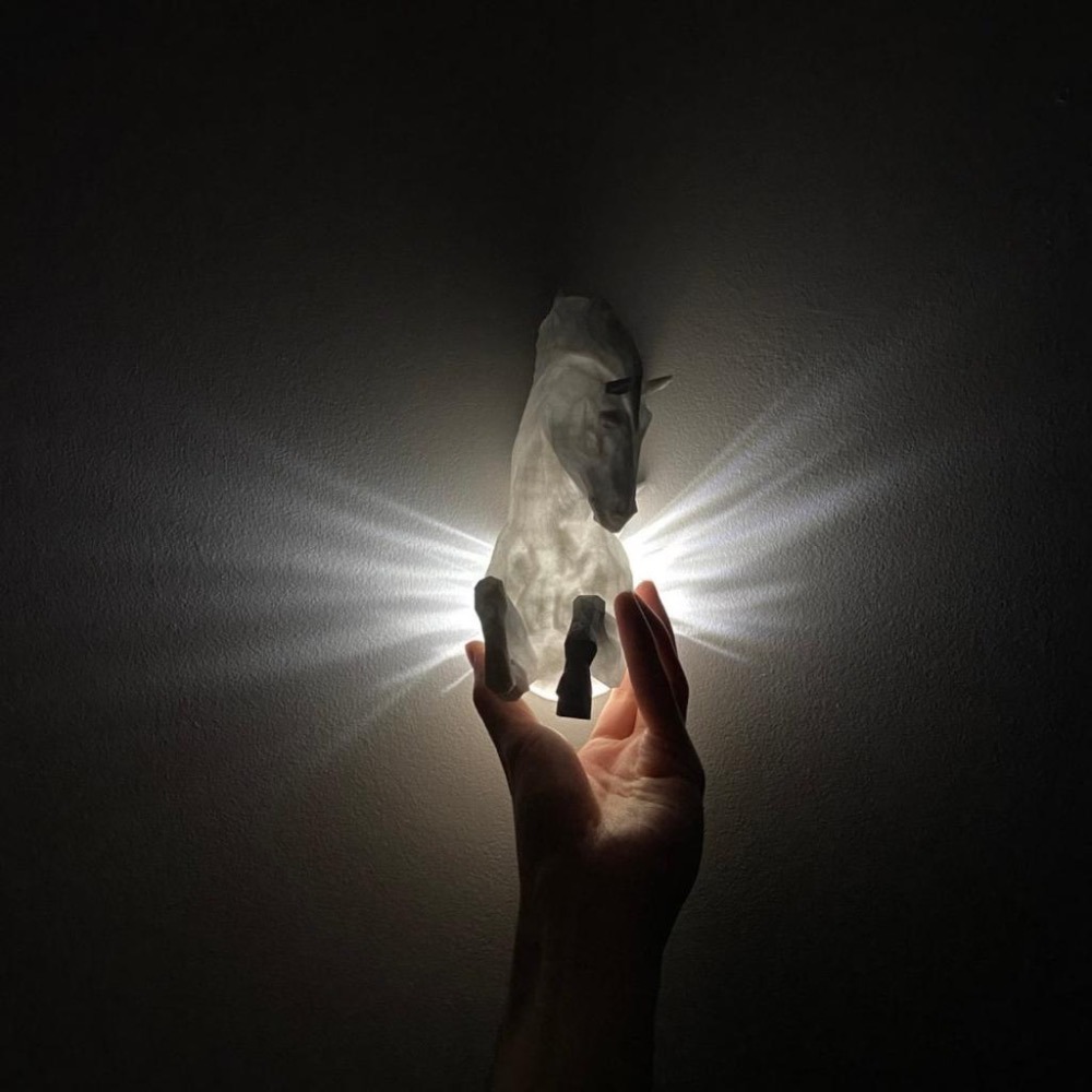 天馬燈 壁燈 動物燈 光影效果 氛圍燈 Pegasus Wall Light 夜燈 電池外接供電 3D列印-細節圖7