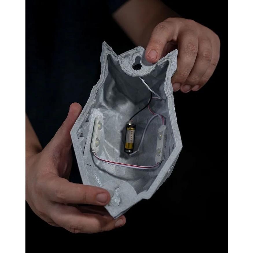 貓頭鷹燈 壁燈 動物燈 光影效果 氛圍燈 Night Owl Wall Light LED 夜燈 電池外接供電 3D列印-細節圖4