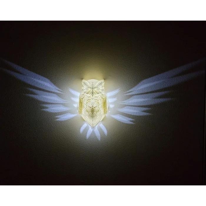 貓頭鷹燈 壁燈 動物燈 光影效果 氛圍燈 Night Owl Wall Light LED 夜燈 電池外接供電 3D列印-細節圖6