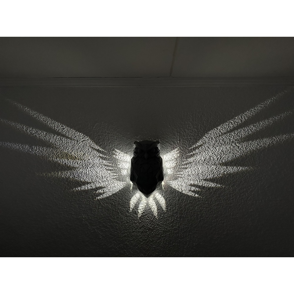 貓頭鷹燈 壁燈 動物燈 光影效果 氛圍燈 Night Owl Wall Light LED 夜燈 電池外接供電 3D列印-細節圖11